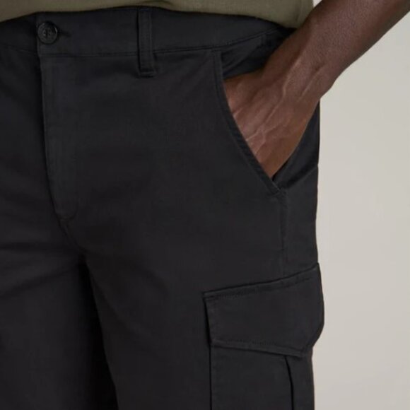 American Tall –Size 28T Black (pair #1) –TAPERED-FIT Stretch Cotton Cargo Jogger - Picture 3 of 10